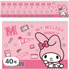 산리오캐릭터즈 아동용 스케치북 130G 마이멜로디 랜덤발송, 34.5 x 24.8 cm, 10매, 40개