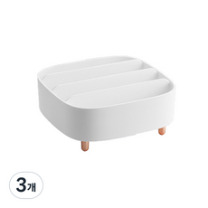 메이크미 화장품 메이크업 수납 나눔 정리대, 화이트, 3개