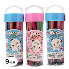 블루마토 미니 손잡이 원통 사인펜 18색 케이스 No.152, 랜덤 발송, 9세트