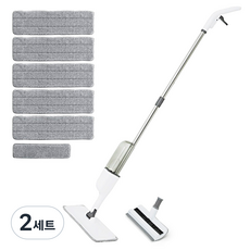 코멧 스프레이 스퀴지 밀대걸레 + 극세사 패드 6개, 2세트