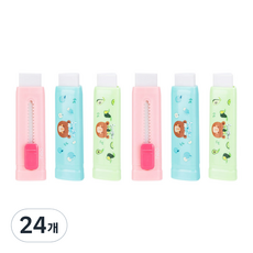델리 곰돌이 슬라이딩 삼각 지우개 EH312, 랜덤발송, 24개