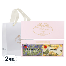 알카미아비누 비누 라벤다 200g + 리몬 200g + 선물상자 핑크 세트 + 쇼핑백, 2세트
