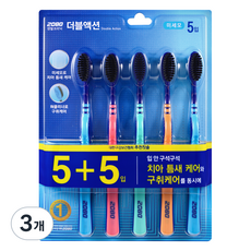 2080 雙效細軟毛牙刷 顏色隨機, 3套, 10入