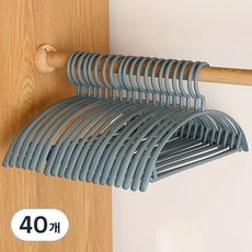 인아트 어깨뿔 방지 옷걸이 반원, 블루, 40개