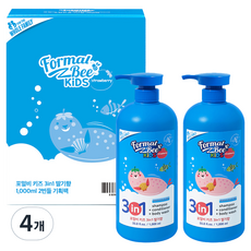 Formal Bee KiDS 3in1 沐浴乳 草莓香, 4個, 1L