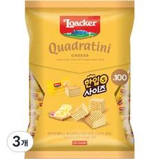 Loacker 萊佳哈斯 威化夾心方塊酥 起司口味 100入裝, 3包, 350g