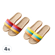 Block Mart 防噪音室內拖鞋 女用 2雙, 隨機出貨, 4個