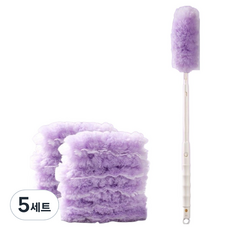 어무드 매직 일회용 먼지털이 롱핸들 + 리필 10p 세트, 퍼플, 5세트