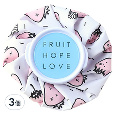 FANCY LIFE 圓形冷熱敷袋 白色草莓3入, 可愛造型冷熱敷袋，舒緩不適, 3個