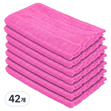World Clean 高級格紋超細纖維抹布 粉紅色, 42個