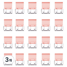 문구담 멀티 푸시 핸드 클립 종이 문서 고정 바인딩 06 빨간, 3개, 20개입, 소
