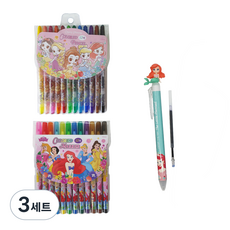 Disney Princesses 迪士尼公主 迪士尼公主彩色鉛筆+簽字筆+單色原子筆 隨機出貨, 3組, 12 種顏色