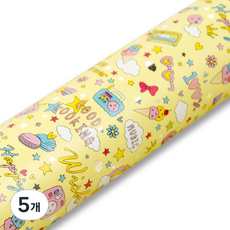 좋은기븐 캔디팝 롤 비닐 메탈 포장지 대, 노랑, 5개