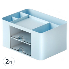 DULU 편리한 책상 정리함, 아이스블루, 2개