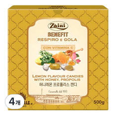 자이니 허니레몬 프로폴리스 캔디, 500g, 4개