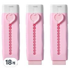 투영디자인 하트 슬라이드 지우개, 핑크, 18개