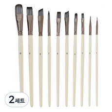 Beliean 水彩畫油畫平頭筆組, 2組, 10種