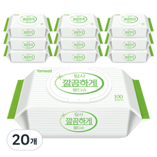 탐사 깔끔하게 다용도 물티슈 캡형 50gsm, 100매, 20개