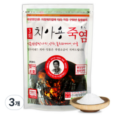 개암죽염 3회 구운 치아용 죽염, 250g, 3개
