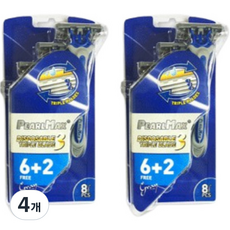 PearlMax 3 刀片一次性剃須刀灰色, 4個, 8入