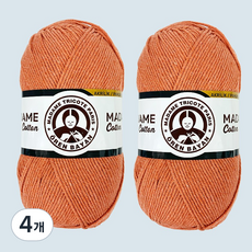 DIKTAS Madame Cotton棉質混紡毛線 2入, 037橙紅, 4個