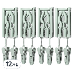 포터블 다용도 옷걸이, 그린, 12개