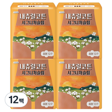 내츄럴코튼 시그니처 슬림 생리대, 중형, 12매입, 12개