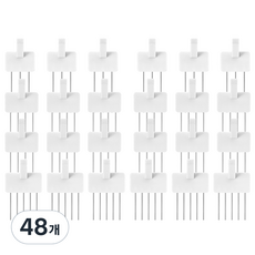 PRESENT 一鍵式掛鉤壁紙釘 方形, 純白色, 48個