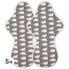 WIZLLY 布衛生棉 防水 企鵝, 夜用, 2入, 5個