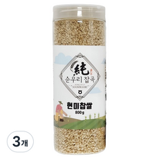 농협 국내산 순우리잡곡 페트병 현미찹쌀, 800g, 3개