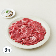 설성목장 무항생제 인증 한우 정육 1+등급 불고기용 (냉장), 3개, 300g