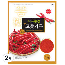 처음햇살 고춧가루 국내산 김치 깍두기용 청양매운맛, 1kg, 2개