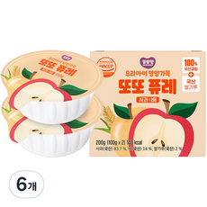 또또맘 우리아이 영양가득 또또 퓨레 2p, 혼합맛(사과/배), 200g, 6개
