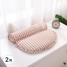 순잠 탈부착과 세탁이 쉬운 메밀껍질 가득 메밀베개, 핑크, 2개