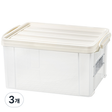 코멧 국내생산 다용도 모던 수납박스, 아이보리, 3개