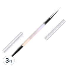 Jello Jello 高級雙頭格紋美甲筆, 3個, 透明