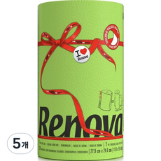 Renova 廚房紙巾 綠色 120張, 5捲
