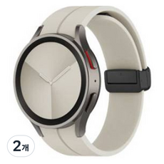 cover72 Galaxy Watch 磁吸折疊D扣錶帶 20mm, 米色, 2個