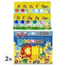 몰랑이 허니클레이 50g x 10색 + 종이나라 클레이도구 세트, 500g, 2개