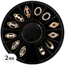 MEIBROWN 透視感美甲 美甲鑽飾 圖形美甲飾品組 圓形 M02233, 混合顏色, 2套