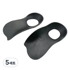 Solmion 舒適足弓支撐鞋墊 黑色 雙腳穿戴組, 5套