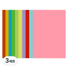 픽딜 깔끔한 색종이 10종 x 10p 세트 70g, 3세트, 10색