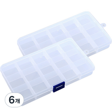 퍼즈생활건강 다용도 칸막이 조절 악세사리 정리함, 투명, 6개
