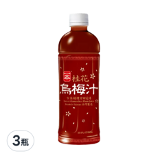 e.Ben 一本 桂花烏梅汁 600ml 古法精煉甘甜美味 台灣製造, 3瓶