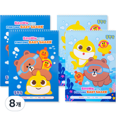 LINE FRIENDS 熊大與碰碰狐鯊魚寶寶綜合練習簿, 隨機出貨, 8個