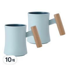 MONACO OLIVE 木柄馬卡龍色漱口杯, 靛藍色, 10個