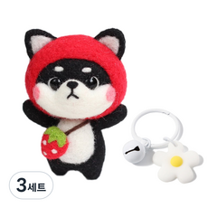 젊은이마켓 DIY 시바 니들 펠트 세트, 3세트, 딸기