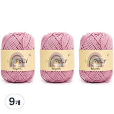 samnamtteugaesil My Poly 編織線 120g, 17 粉彩粉紅, 9個