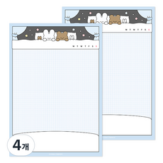 도나와 친구들 일상 메모패드 A5, 순면이와 호두 꿈나라, 4개, 100개입