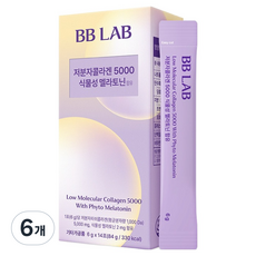비비랩 뉴트리원 저분자 콜라겐 5000 식물성 멜라토닌 함유 14p, 84g, 6개